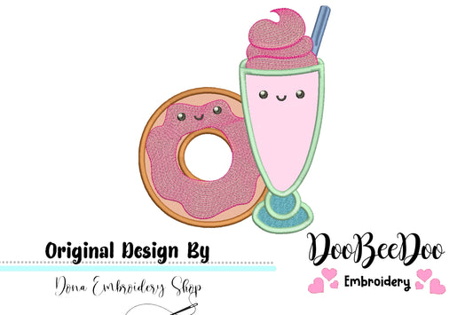 Milkshake with Donuts - Applique