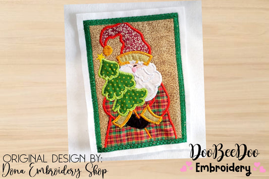 Santa with Christmas Tree - Applique