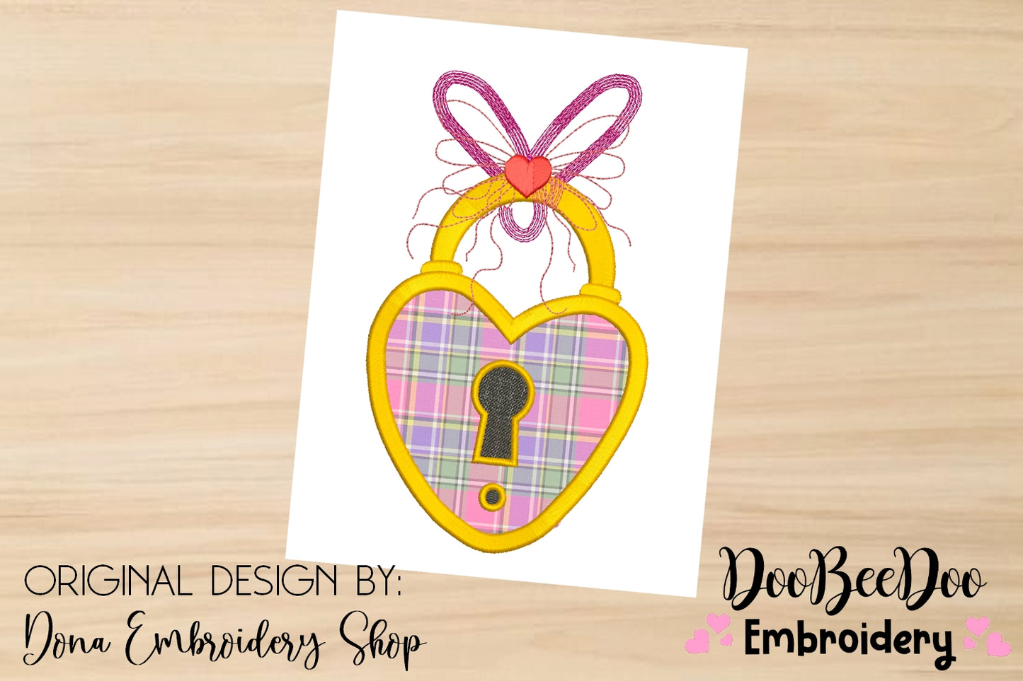 Heart Padlock - Applique