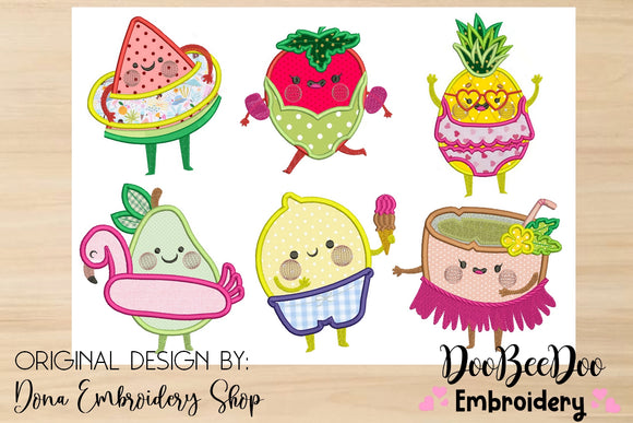 Summer Fruits Pack with 6 designs - Applique
