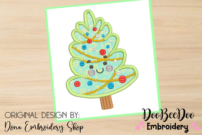 Christmas Tree Cute - Applique