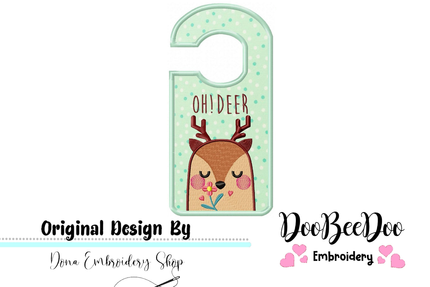 Cute Deer Door Hanger - ITH Project - Machine Embroidery Design