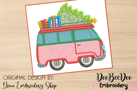Christmas Kombi - Applique Machine Embroidery Design