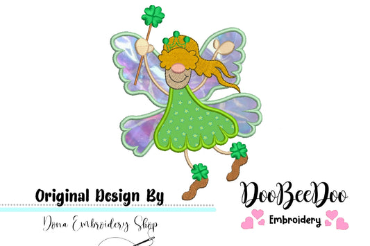 Green Fairy - Applique - Machine Embroidery Design