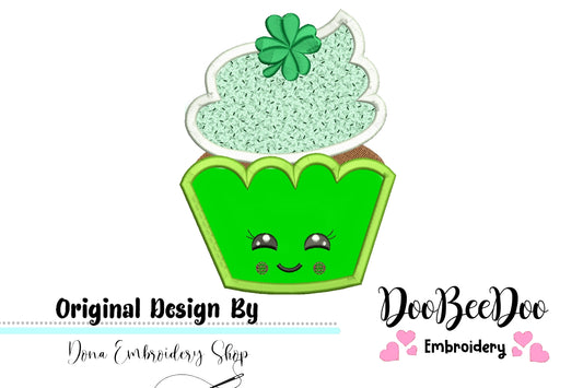 Clover Cupcake - Applique - Machine Embroidery Design