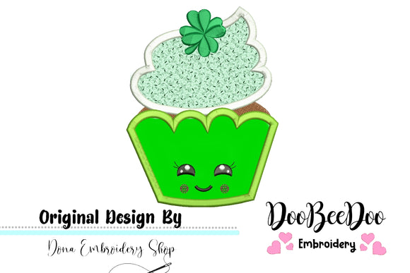 Clover Cupcake - Applique - Machine Embroidery Design