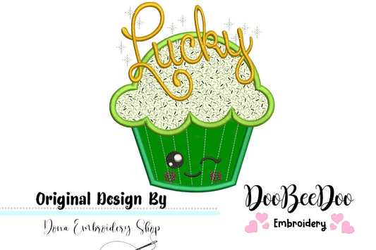 Lucky Cupcake - Applique - Machine Embroidery Design