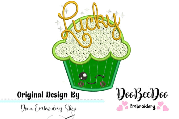 Lucky Cupcake - Applique - Machine Embroidery Design