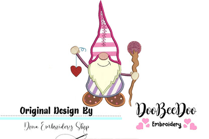 Love Gnome - Applique - Machine Embroidery Design