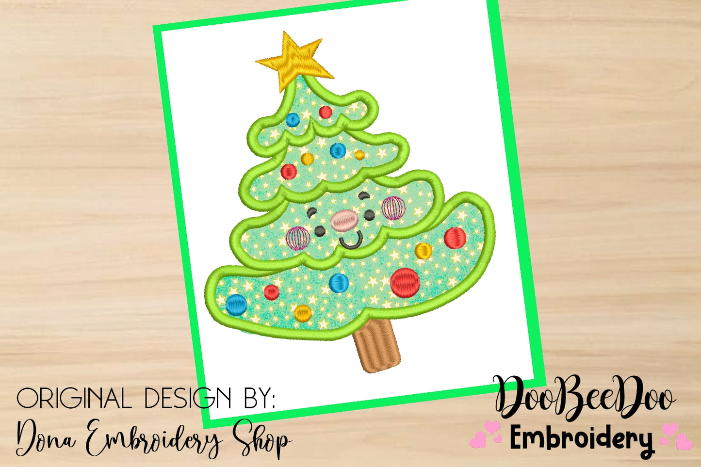 Christmas Tree Cute Smile - Applique