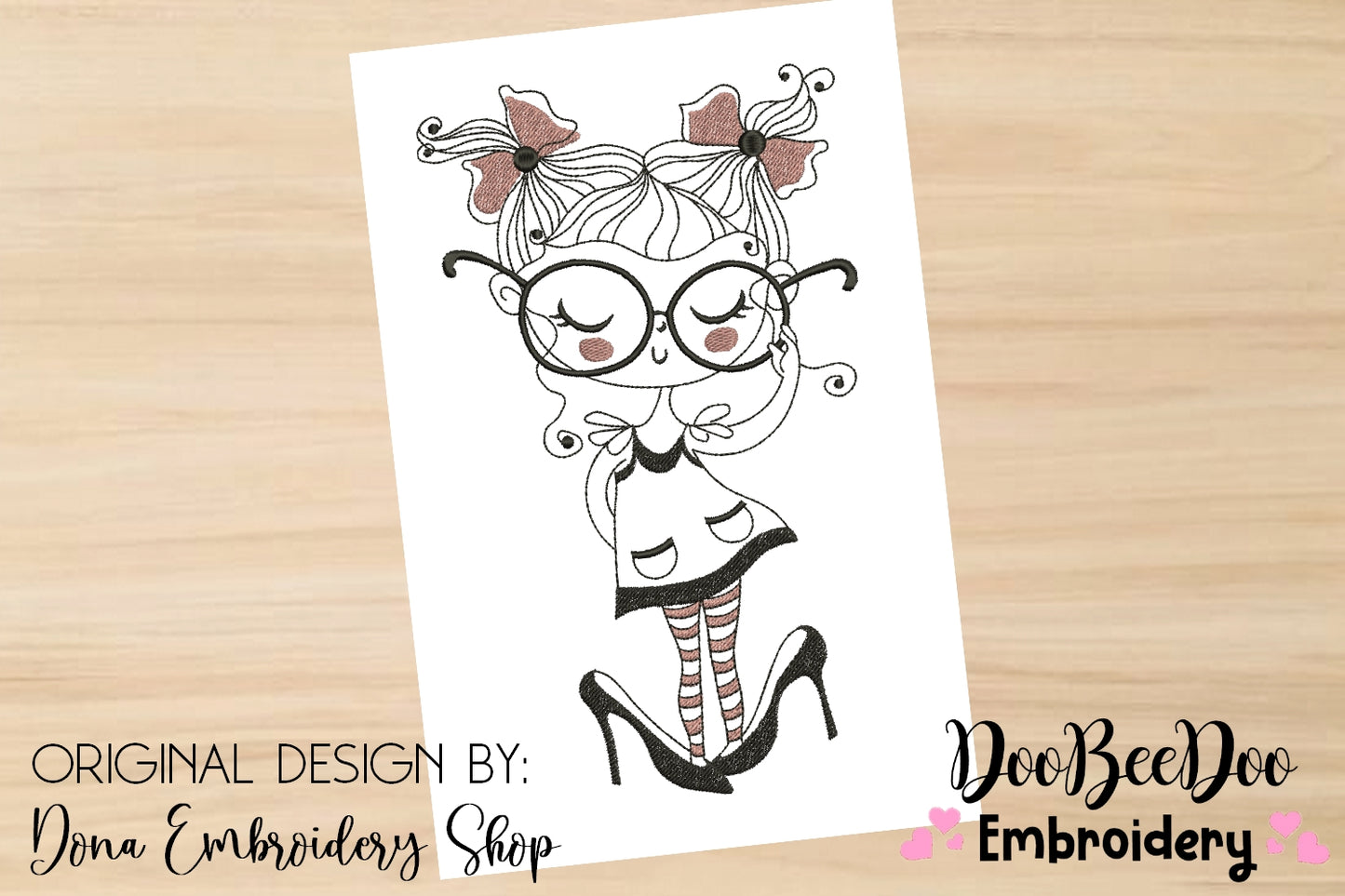 Girl with glasses - Fill Stitch