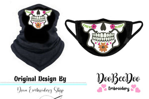 Mexican Skull for Face Masks and Scarfs 1 - Applique