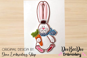 Cute Bunny with Carrot Door Ornament - ITH Project - Machine Embroidery Design