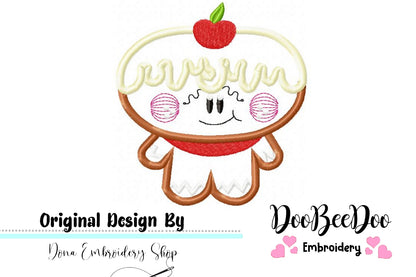 Cute Gingerbread  - Applique - Machine Embroidery Design