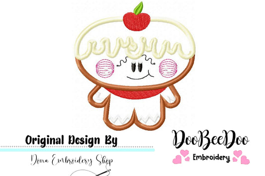 Cute Gingerbread  - Applique - Machine Embroidery Design