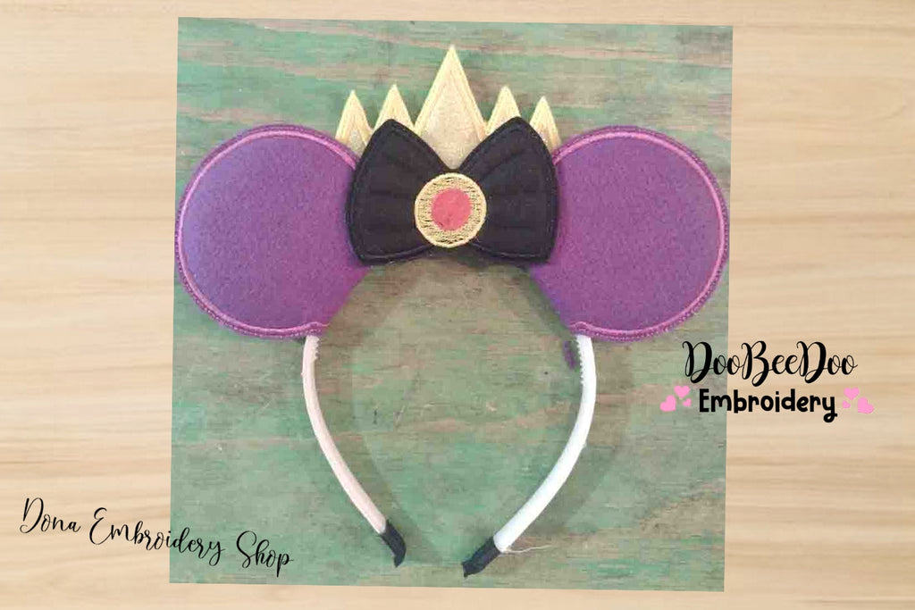 Mouse Ears Witch Queen Headband - ITH Project - Machine Embroidery Design