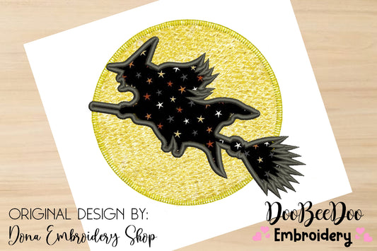 Halloween Witch Flying - Applique