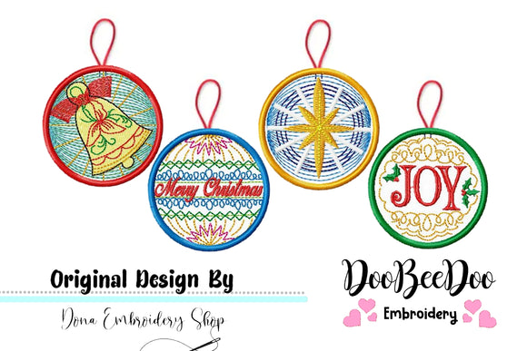 Christmas Ornaments - Applique - Machine Embroidery Design