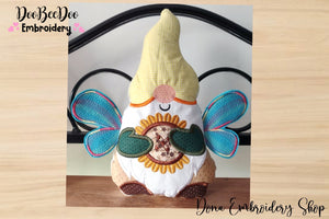 Sunflower Gnome Stuffie - ITH Project - Machine Embroidery Design