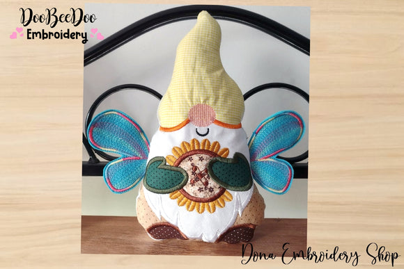 Sunflower Gnome Stuffie - ITH Project - Machine Embroidery Design
