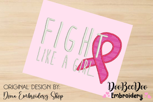 Fight Like a Girl - Fill Stitch Embroidery Design