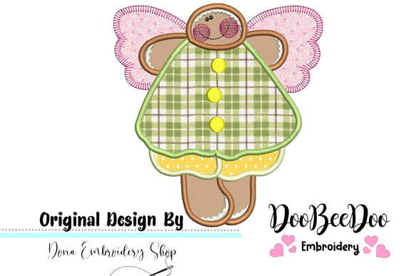 Country Angel Gingerbread  - Applique - Machine Embroidery Design