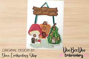 Home Sweet Home Door Ornament - ITH Project - Machine Embroidery Design