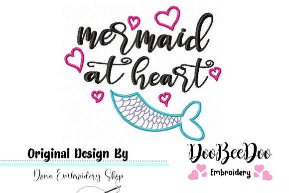 Mermaid at Heart - Fill Stitch - Machine Embroidery Design