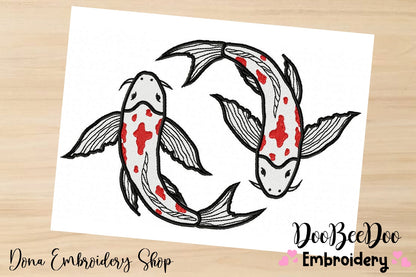 Koi Fishes - Fill Stitch