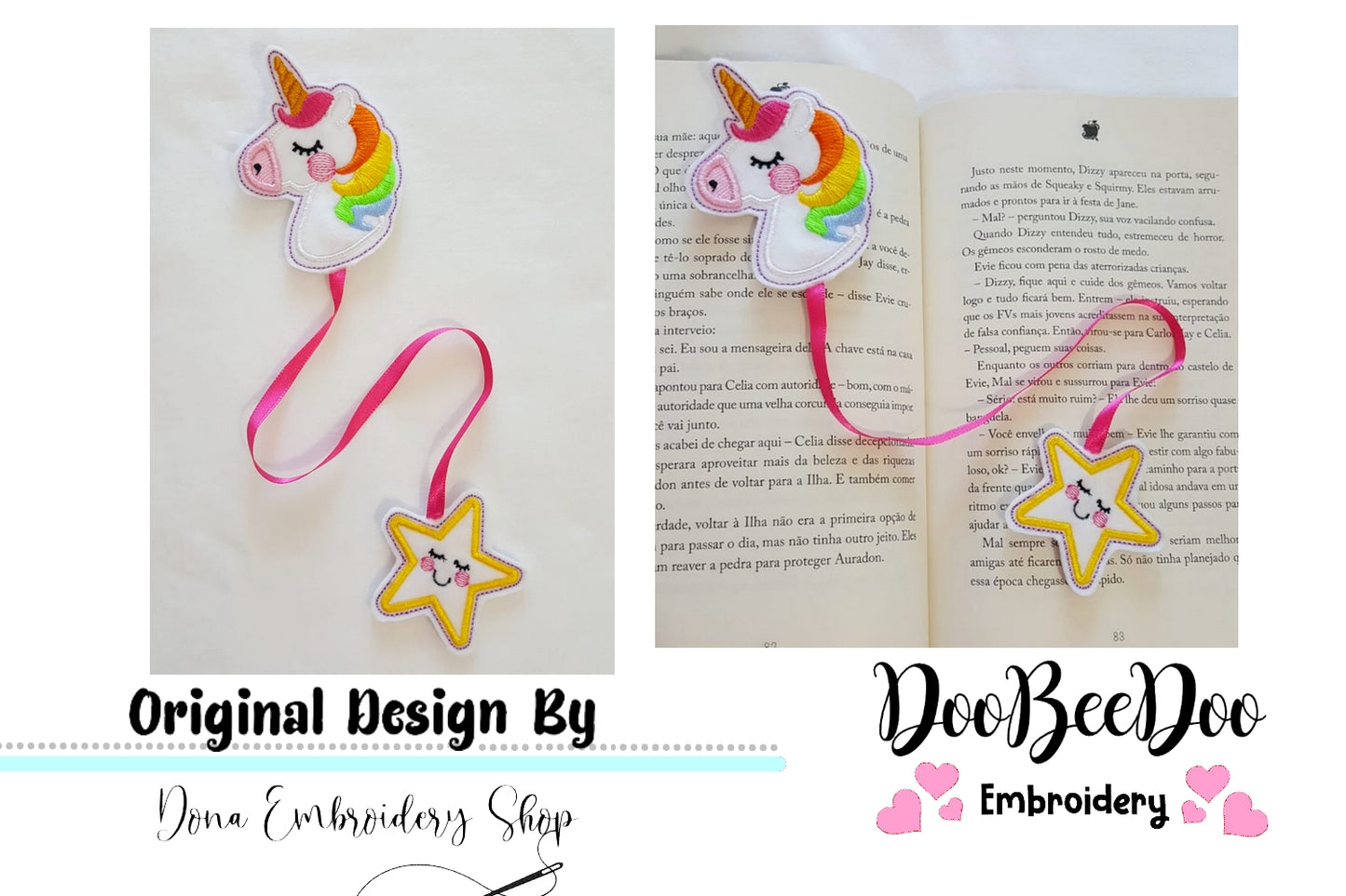 Unicorn Bookmarker 2 - ITH Project - Machine Embroidery Design