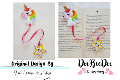 Unicorn Bookmarker 2 - ITH Project - Machine Embroidery Design