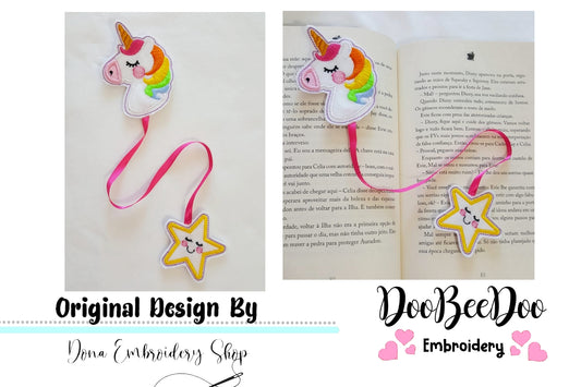 Unicorn Bookmarker 2 - ITH Project - Machine Embroidery Design