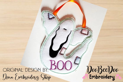 Boo Ghost Door Ornament - ITH Project - Machine Embroidery Design