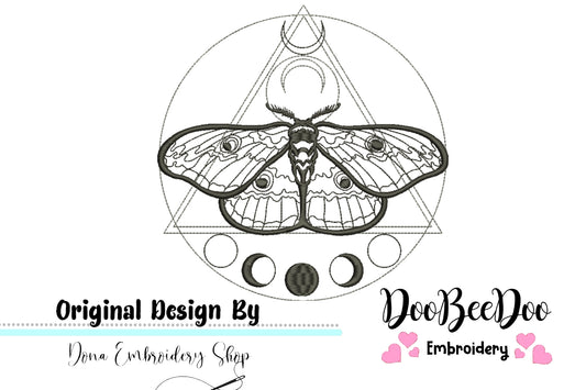 Mystic Moth  - Redwork