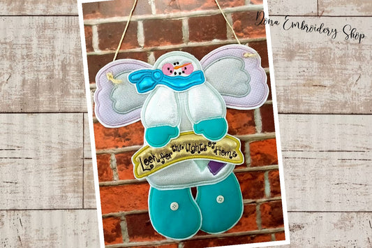 Angel Snowman Ornament - ITH Project - Machine Embroidery Design