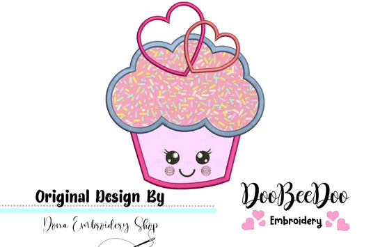 Love Cupcake 1 - Applique - Machine Embroidery Design