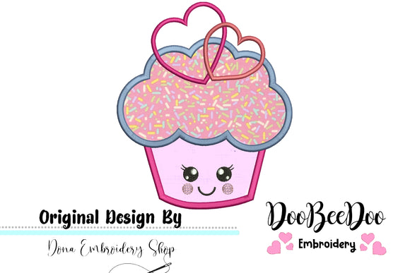 Love Cupcake 1 - Applique - Machine Embroidery Design