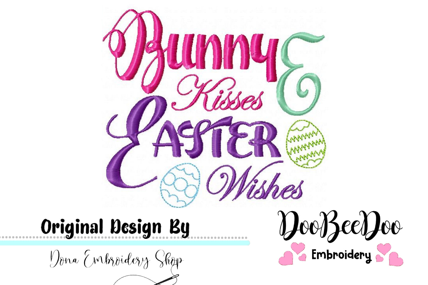 Bunny kisses e easter wishes - Fill Stitch
