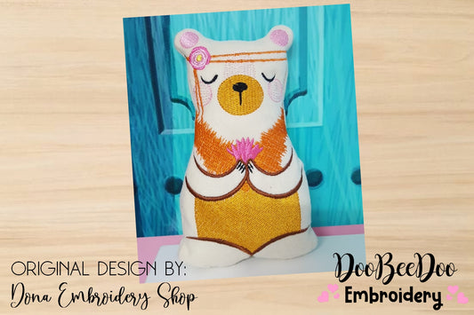 Boho Bear Stuffie - ITH Project - Machine Embroidery Design