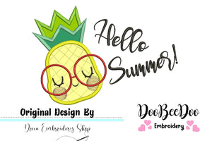 Hello Summer Pineapple - Applique