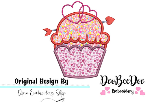 Love Cupcake - Applique - Machine Embroidery Design