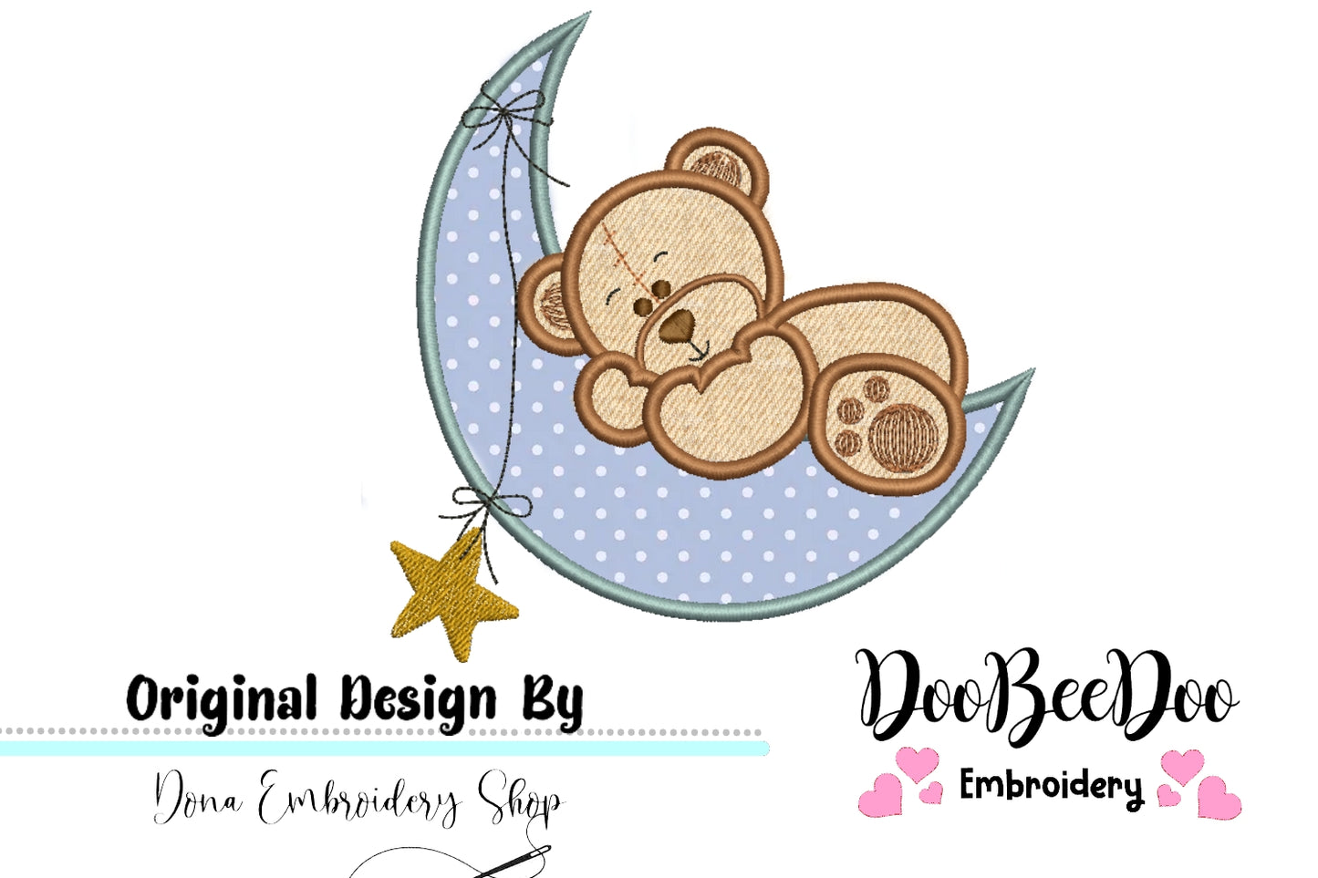 Moon Teddy Bear- Applique