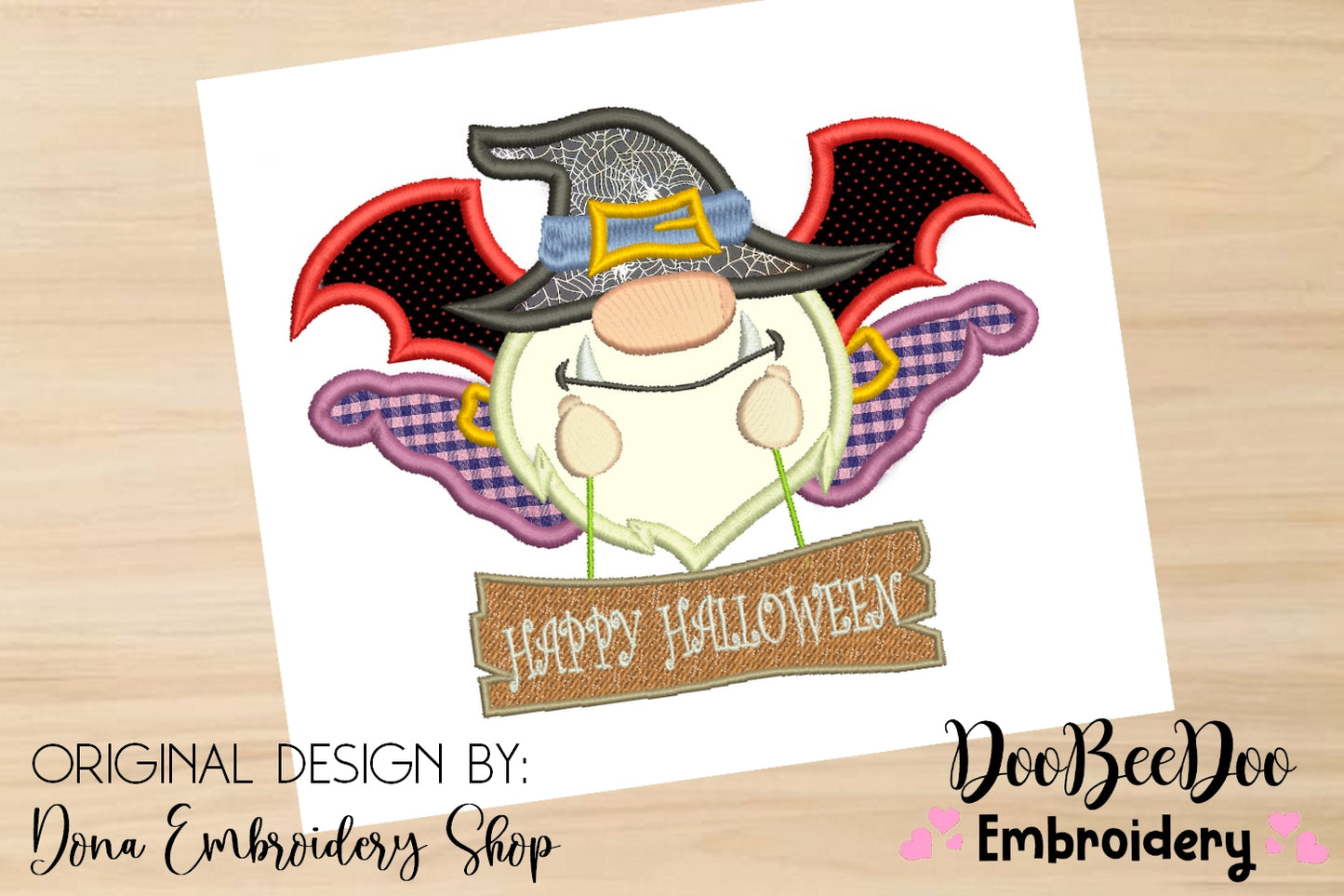 Vampire Gnome with Hat - Applique