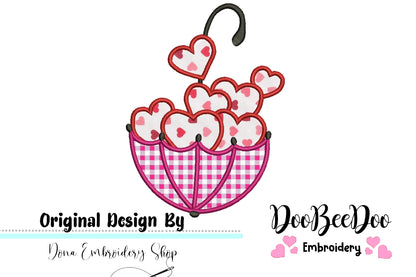 Love Umbrella  - Applique - Machine Embroidery Design