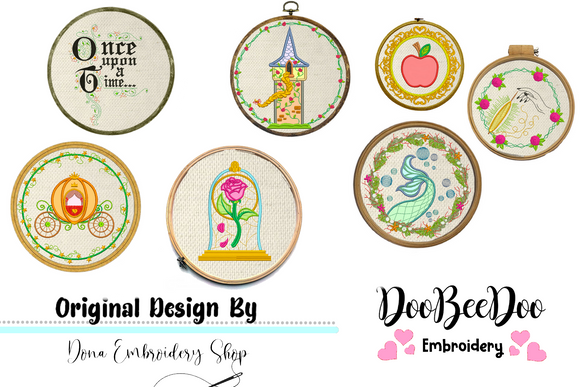 Fairy Tales Princes for Wood Hoop - Set of 7 Designs - 3 Sizes - Machine Embroidery Designs