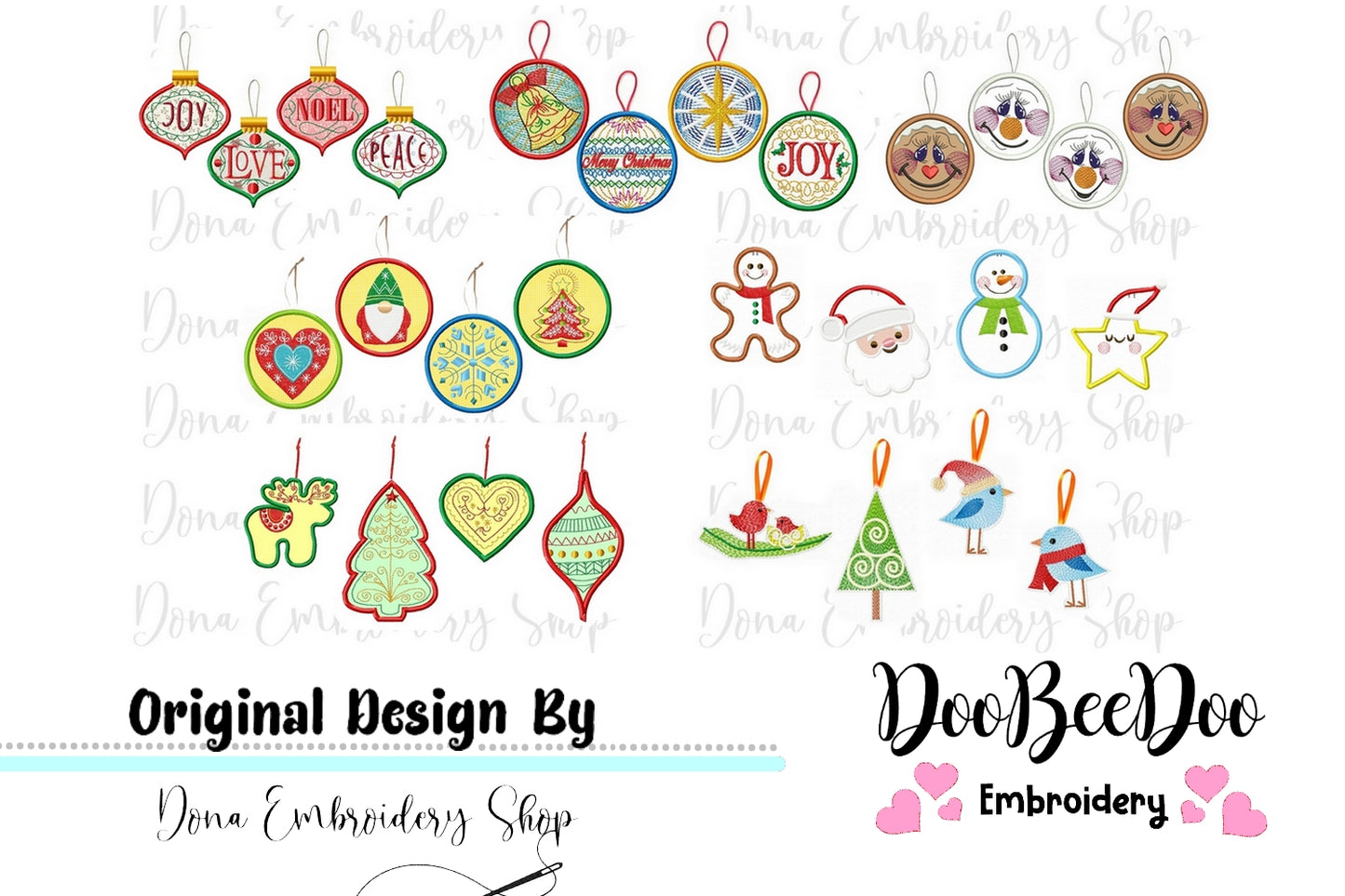 Christmas Ornaments Pack with 28 designs - ITH Project - Machine Embroidery Design