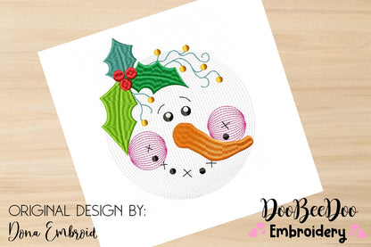 Cute Snowman  - Rippled - Machine Embroidery Design