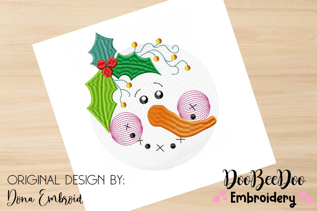 Cute Snowman  - Rippled - Machine Embroidery Design