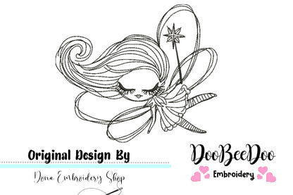 Cute Fairy - Redwork