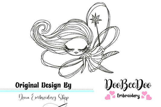 Cute Fairy - Redwork